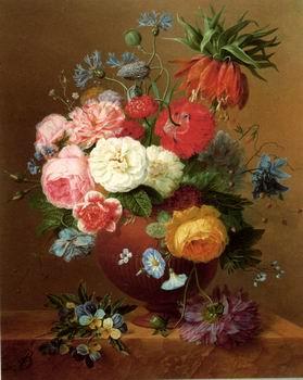  Floral, beautiful classical still life of flowers.089